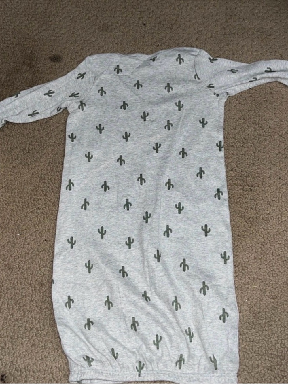 Gerber Grey Sleep Sack with Green Cactus Print